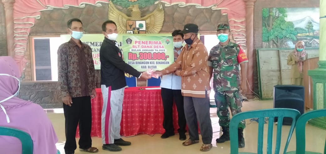 PENYALURAN BANTUAN DANA DESA BLT-DD BULAN JANUARI TH.2022 DS.BINANGUN KAB. BLITAR