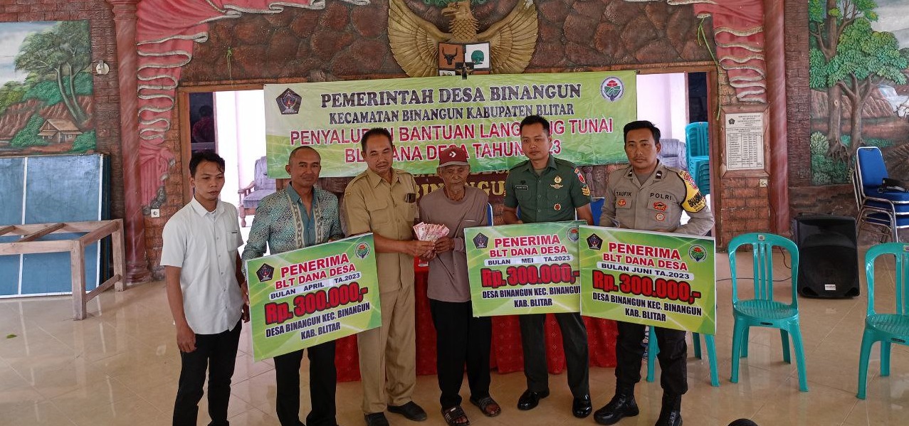 PENYALURAN BANTUAN DANA DESA BLT-DD BULAN APRIL-JUNI TH.2023 DS.BINANGUN KAB. BLITAR