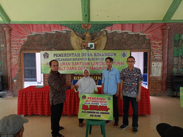 PENYALURAN BANTUAN DANA DESA BLT-DD BULAN OKTOBER-NOVEMBER TH.2023 DS.BINANGUN KAB. BLITAR