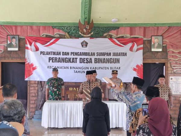 PELANTIKAN DAN PENGAMBILAN SUMPAH JABATAN PERANGKAT DESA BINANGUN DIGELAR KHIDMAT